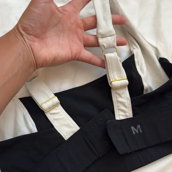 Monday Swimwear Black and Cream Sports Bra - Picture 3 of 7